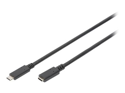 DIGITUS USB 3.1 Verlängerungskabel Typ C -C St/Bu 0.7m, sw - AK-300210-007-S