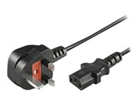 MicroConnect Strøm Type G (male) - Strøm IEC 60320 C13 (female) Sort 1m Strømkabel