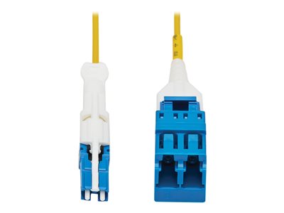 Tripp Lite 400G Duplex Singlemode 9/125 OS2 Fiber Optic Cable Adapter (CS-UPC/LC-UPC), M/F, Round LSZH Jacket, Yellow, 1 ft.