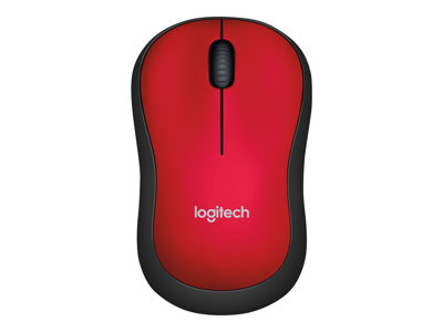 Logitech M185 - Mouse - optical - wireless - 2.4 GHz - USB wireless receiver - red