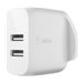DUAL USB-A WALL CHARGER 12W WHT