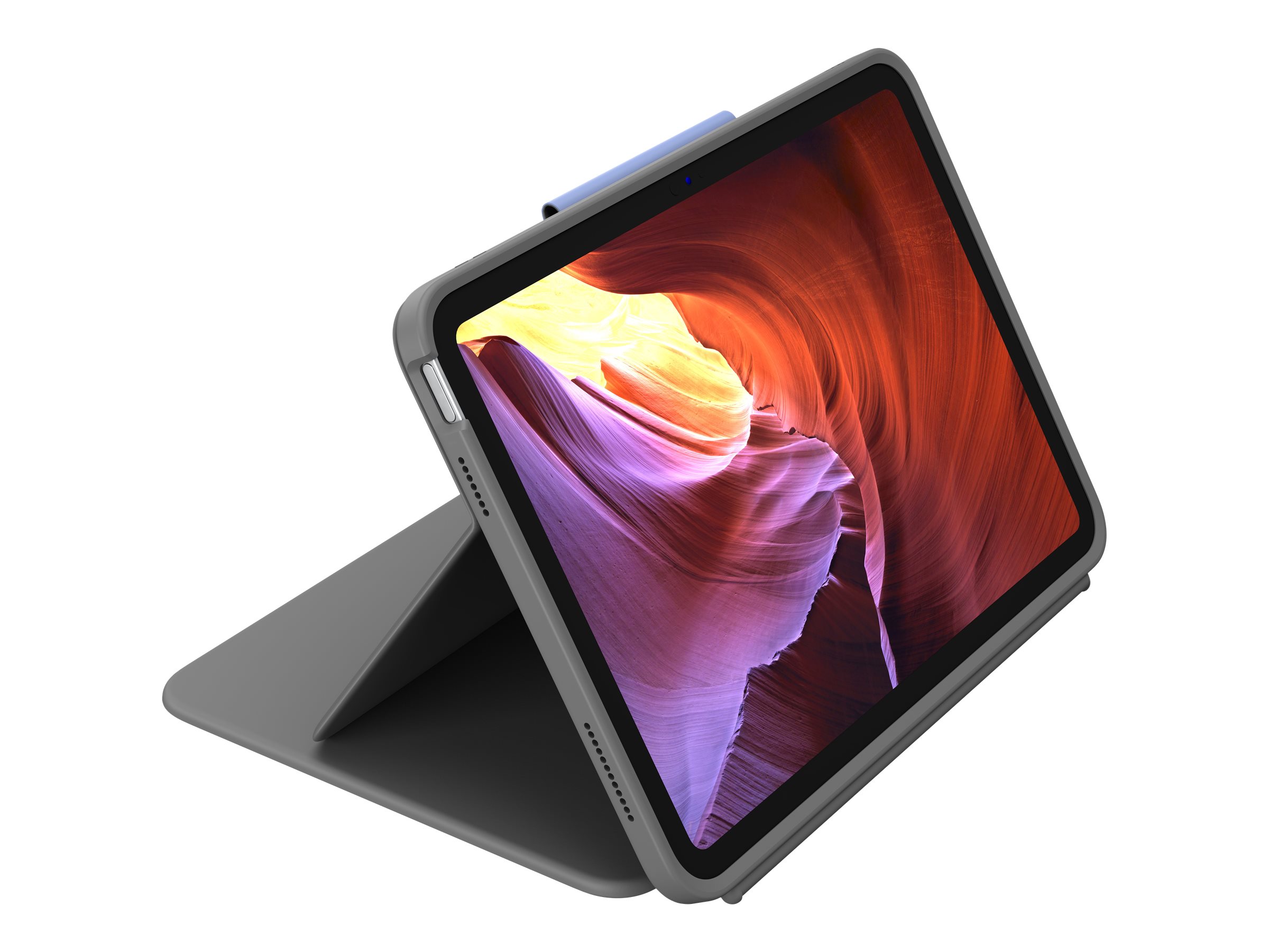 Logitech Rugged Folio keyboard and folio case QWERTY English graphite Input Product shot Left-angle 79902