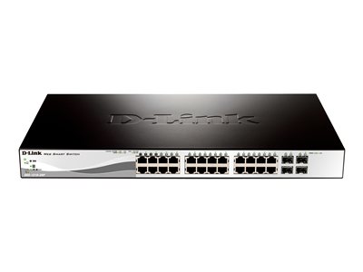 D-Link Web Smart DGS-1210-28P - Switch - managed - 24 x 10/100/1000 (PoE) + 4 x Gigabit SFP - desktop, rack-mountable - PoE
