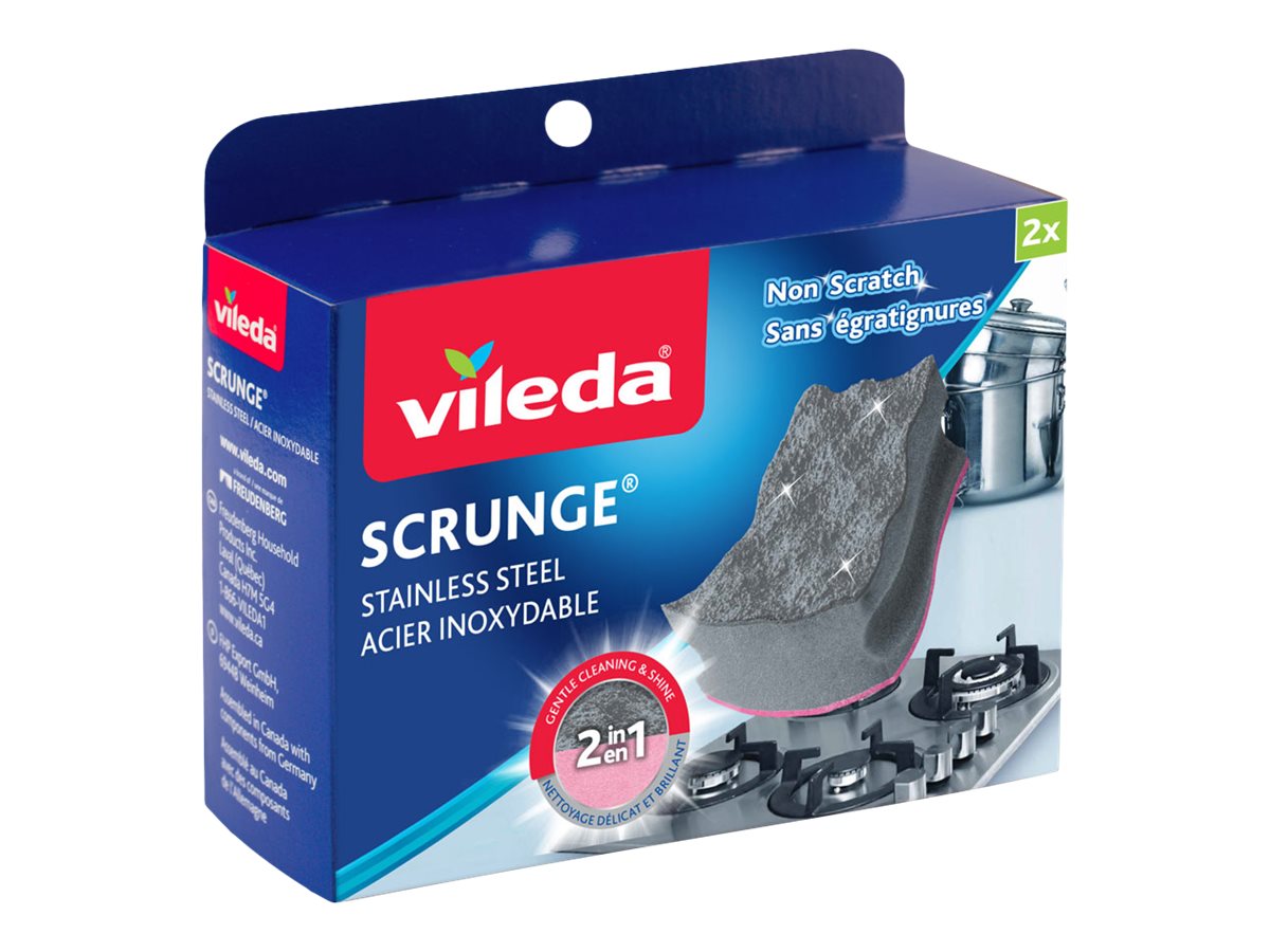 Vileda Scrunge 2 in 1 Stainless Steel Sponge - 2 pack