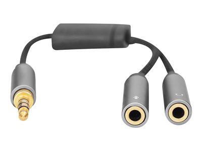 DIGITUS Headset Adapter,3,5mm Klinke auf 2x3,5mmBuchse 0,2mm - DB-510320-002-S