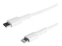 StarTech.com Câble USB-C vers Lightning Blanc Robuste 1 m  - Câble de Charge/Synchronistation USB Type C vers Lightning Fibre Aramide - iPad/iPhone 12 Certifié Apple Mfi (RUSBCLTMM1MW)