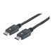 Manhattan DisplayPort 1.1 Cable, 4K@60Hz, 7.5m, Male to Male, With Latches, Fully Shielded, Black, Lifetime Warranty, Polybag