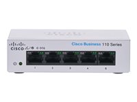 Cisco Business 110 Series 110-5T-D - switch - 5 ports - unmanaged - rack-mountable