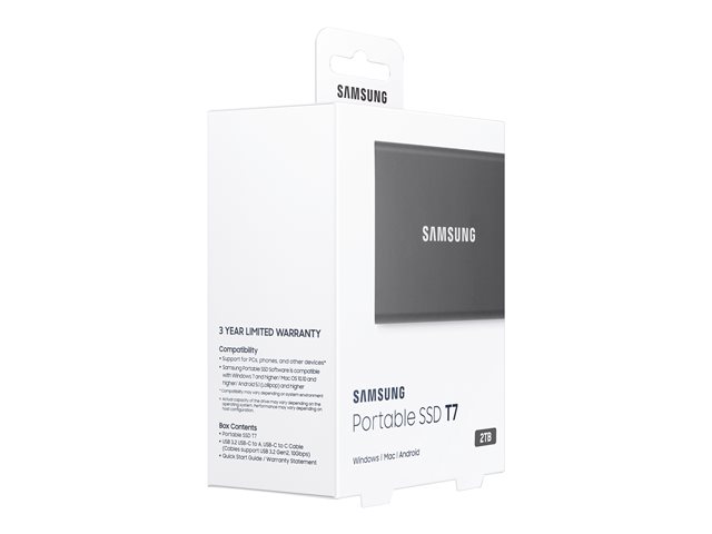 Samsung T7 MU-PC2T0T - SSD - 2 To - USB 3.2 Gen 2