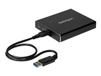 StarTech.com Dual-Slot Hard Drive Enclosure for M.2 SATA SSDs - USB 3.1 (10Gbps) - Aluminum - M.2 to SATA - Raid Drive Enclosure (SM22BU31C3R) 2Moduler