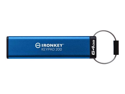 Kingston IronKey Keypad 200 - USB flashdrive - krypteret - 64 GB - USB 3.2 64 GB USB drev | Atea eShop |