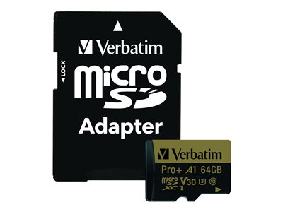 Verbatim PRO+ - Flash memory card (microSDXC to SD adapter included)