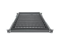 Intellinet 19" Sliding Shelf, 1U, For 600 to 800mm Depth Cabinets & Racks, shelf depth 350mm, Black - rack shelf - 1U