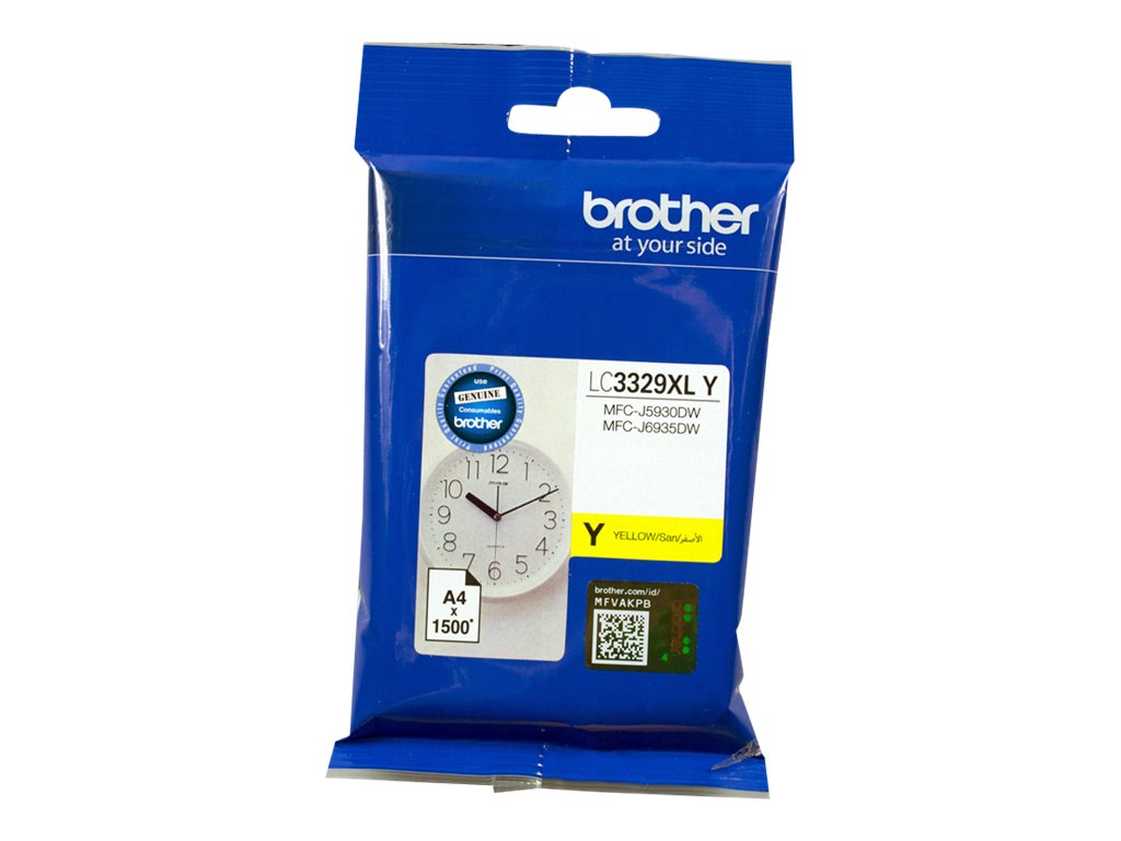 Brother LC3329XLY Super High Yield yellow original ink Product shot Front 79650