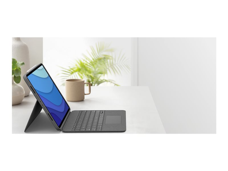 Logitech Combo Touch - clavier et tui - avec trackpad - QWERTY - R.-U. - gris oxford Priphrique d\'entre