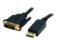 StarTech.com DisplayPort to DVI Cable - 6ft / 2m - 1920 x 1200 - M/M – DP to DVI Adapter Cable – Passive DisplayPort Monitor Cable (DP2DVI2MM6) - Adapter cable - DVI-D (M) to DisplayPort (M) - 1.8 m - black