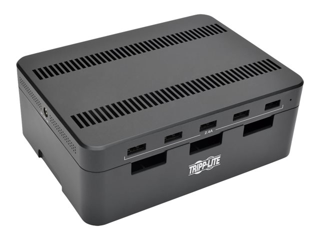 Tripp Lite 5-Port USB Fast Charging Station Hub with Built-In Device Storage, 12V 4A (48W) USB Charger Output