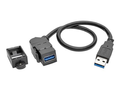 Tripp Lite USB 3.0 Keystone Panel Mount Coupler Extension Cable Angled 1'