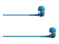 4XEM Earphones with mic ear-bud wired 3.5 mm jack blue 