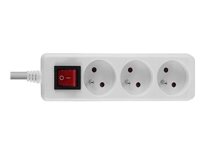 Multiprise 3 prises FR avec interrupteur, blanc