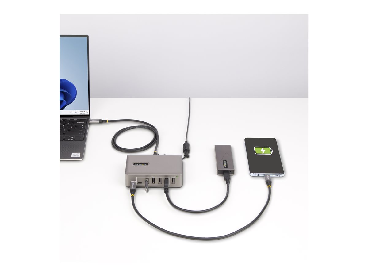 StarTech.com 10-Port USB-C Hub, 8x USB-A + 2x USB-C, Self-Powered w/ 65W Power Supply, USB 3.1 10Gbps Hub w/ BC1.2 Charging, Desktop/Laptop USB Hub with 3ft Locking USB-IF Certified Cable - USB Expansion Hub (10G8A2CS-USB-C-HUB) - rozbočovač - 10 porty – foto 8