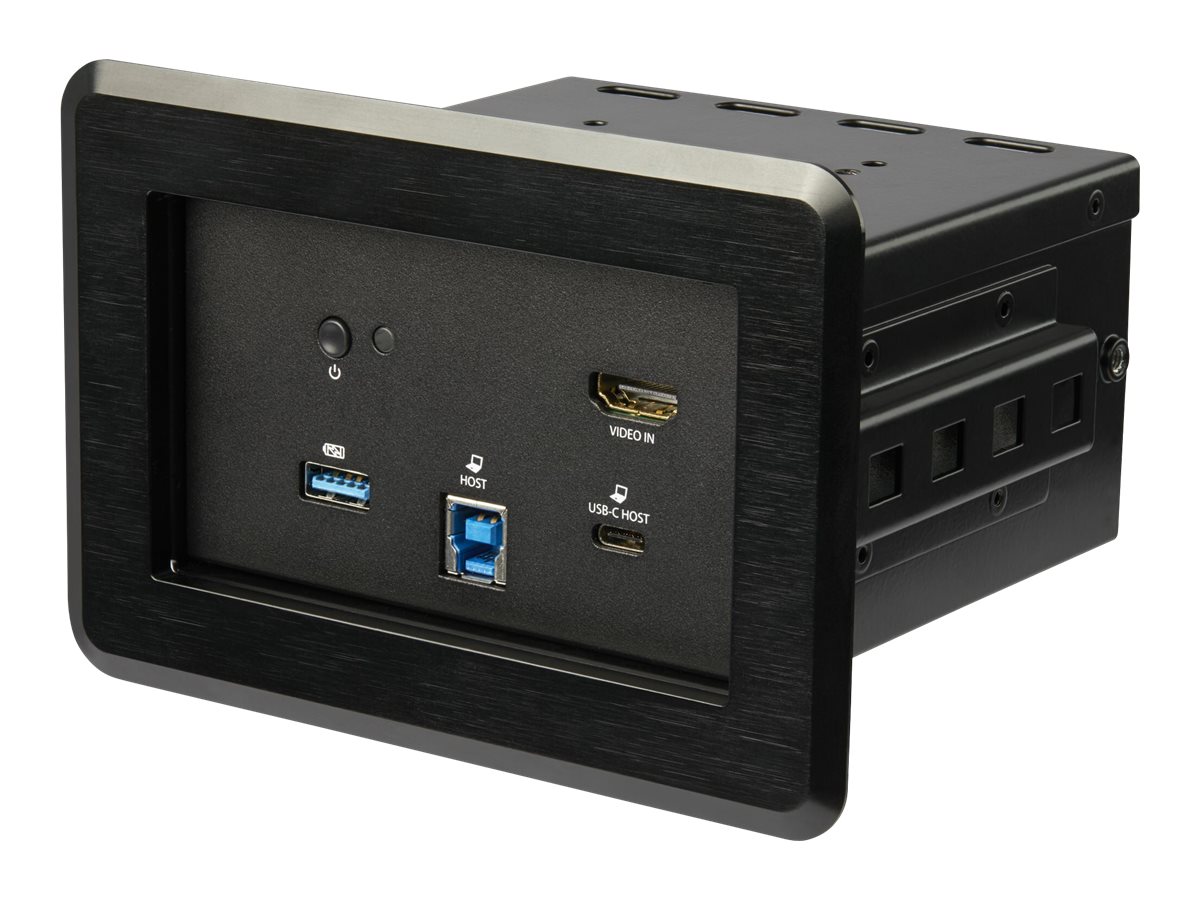 StarTech.com Conference Room Docking Station, Universal Laptop Dock, 4K HDMI, 60W Power Delivery, USB Hub, GbE, Audio, In-Table Connectivity Box For Huddle/Boardroom Collaboration Space