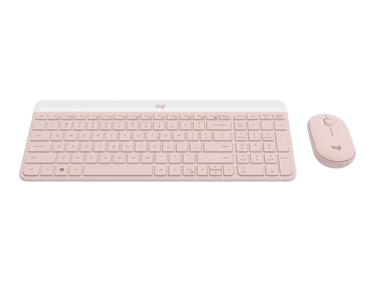 Logitech Slim Wireless Combo MK470 keyboard and mouse set QWERTY English rose Input Product shot Front 79800