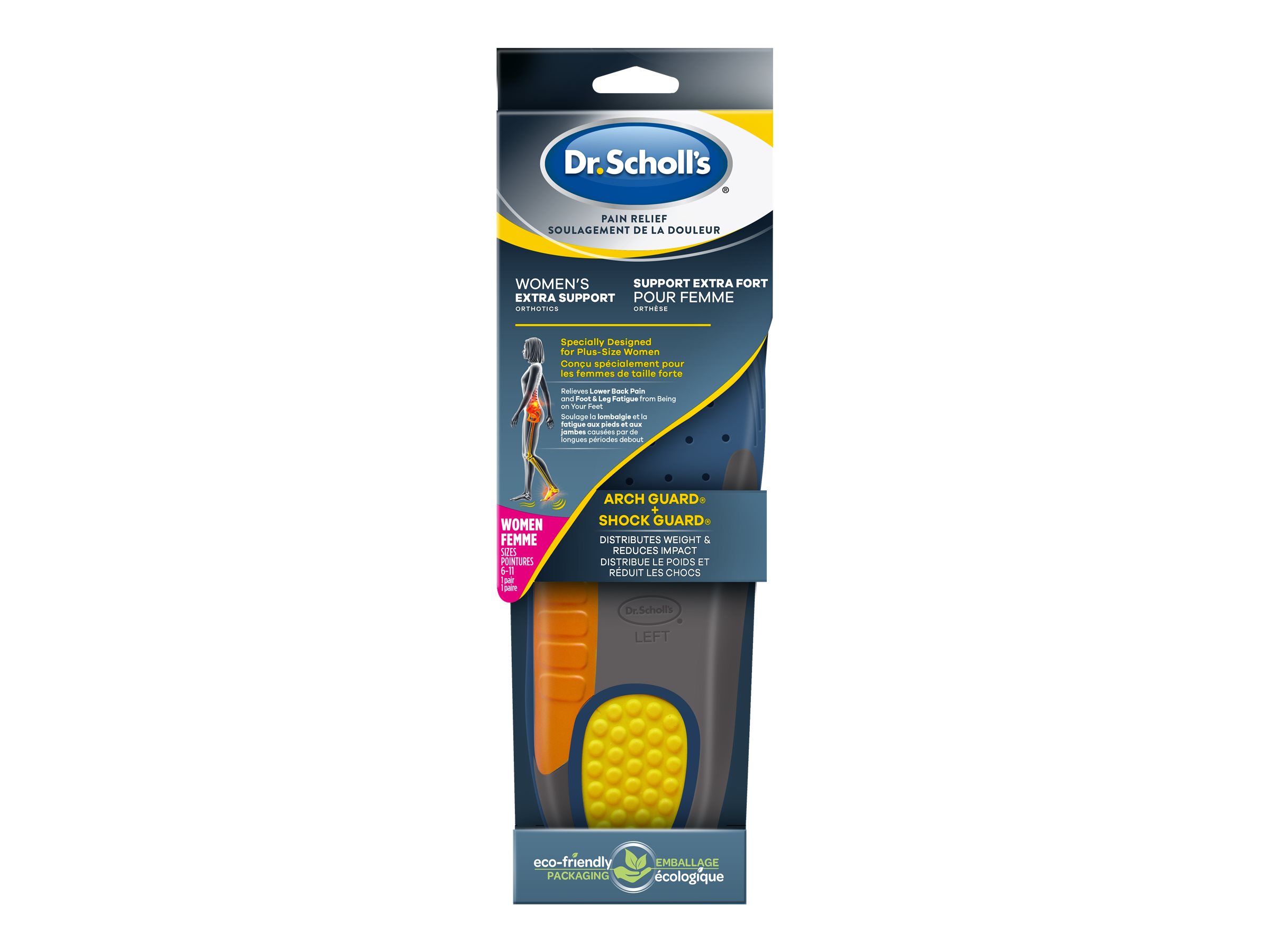 Dr. Scholl's Pain Relief Orthotics Extra support - Insoles - women's - 6-11 - dark blue pair