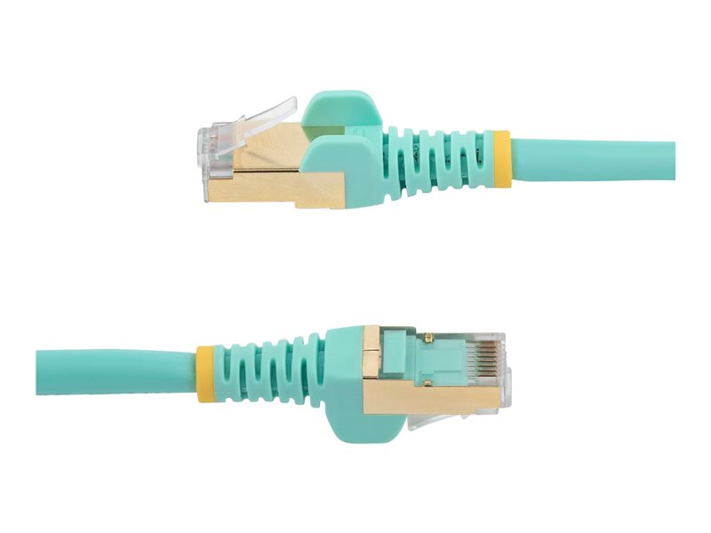 StarTech .com 3m CAT6A Ethernet Cable, 10 Gigabit Shielded Snagless RJ45 100W PoE Patch Cord, CAT 6A 10GbE STP Network Cable w/Strain Relief, Aqua, UL Certified Wiring/TIA
