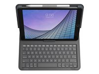 ZAGG Messenger Folio 2 - Keyboard and folio case - Bluetooth - QWERTY - UK - charcoal keyboard, charcoal case - for Apple 10.2-inch iPad (7th generation, 8th generation); 10.5-inch iPad Air (3rd generation)