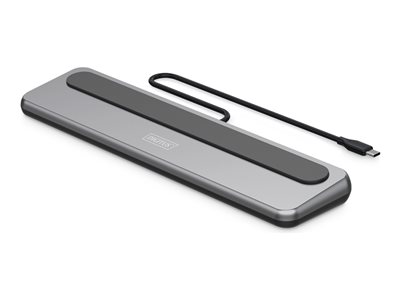 DIGITUS Docking USB-C->HDMI,DP,USBA,USBC,RJ45,PD silber