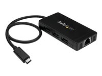 StarTech.com 3 Port USB C Hub  - USB-C to 3x USB-A w/ Power Adapter &   - Thunderbolt 3 Compatible - USB C Network Adapter (HB30C3A1GE) Hub 3 porte USB