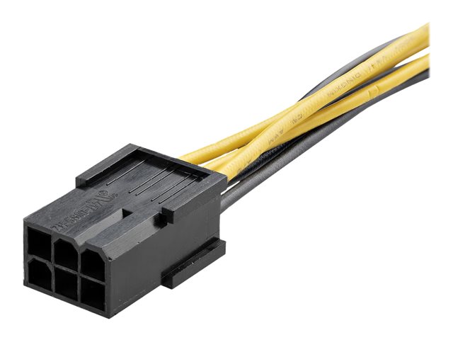 StarTech.com PCI Express 6 pin to 8 pin Power Adapter Cable - Power cable - 6 pin PCIe power (F) to 8 pin PCIe power (M) - 6.1 in - yellow - PCIEX68ADAP