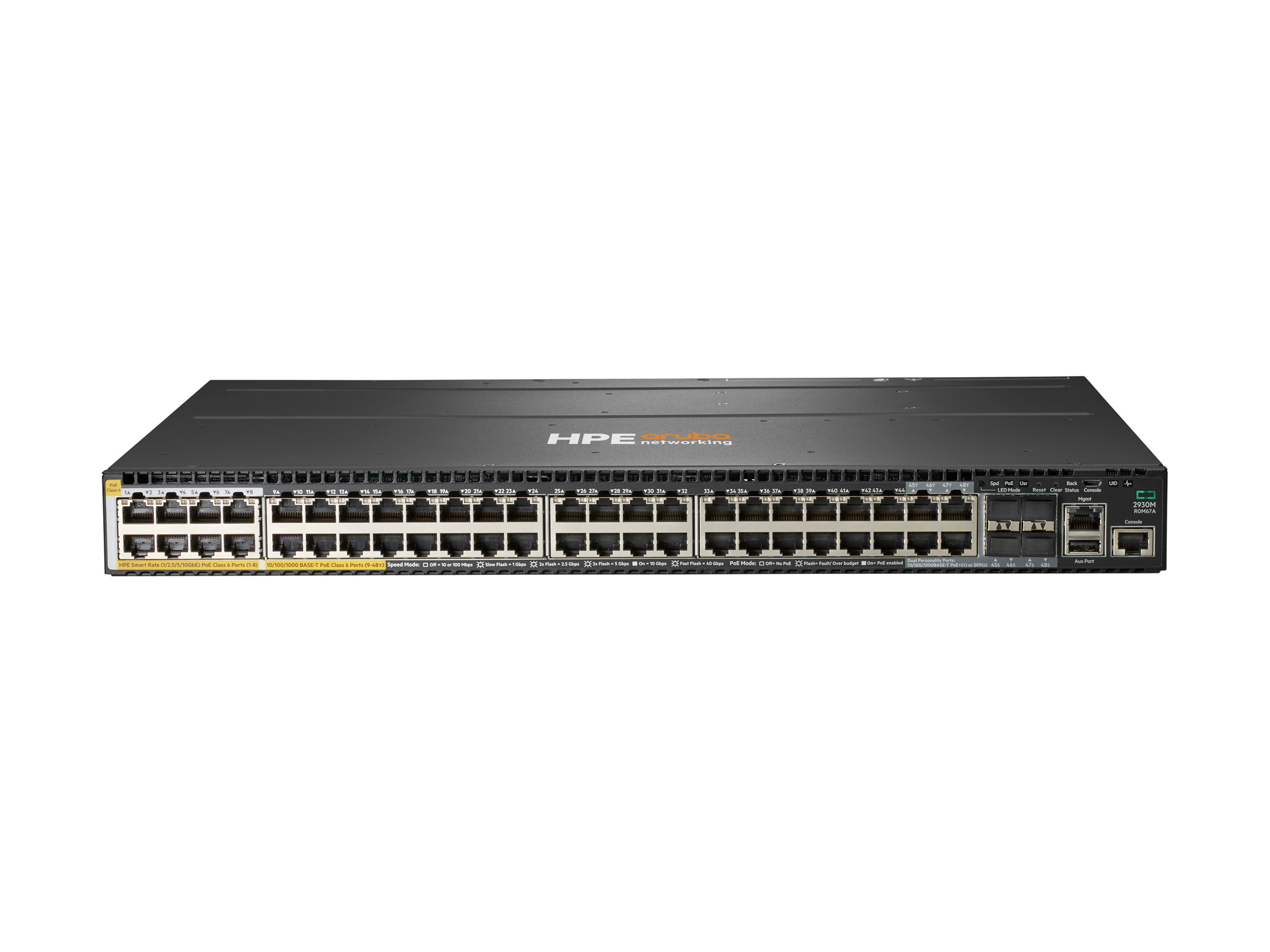 HPE Aruba 2930M 40G 8 HPE Smart Rate PoE Class 6 1-slot Switch