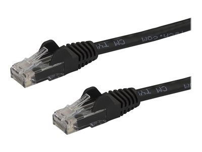 Slime anmodning filosofi StarTech.com 15m CAT6 Ethernet Cable, 10 Gigabit Snagless RJ45 650MHz 100W  PoE Patch Cord, CAT 6 10GbE UTP Network Cable w/Strain Relief, Black, Fluke  Tested/Wiring is UL Certified/TIA - Category 6 -