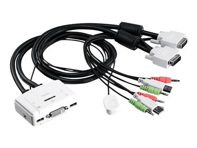 TRENDnet KVM Switch 2-Port DVI/USB/Audio mit Kabeln