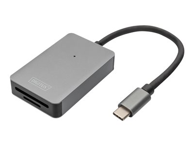 DIGITUS Kartenleser USB-C 2 Port silber 15cm Kabel - DA-70333
