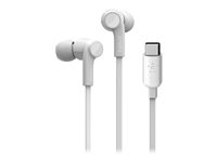 Belkin ROCKSTAR Earphones with mic in-ear wired USB-C noise isolating white image