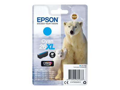 EPSON Tinte Singlepack Cyan 26XL - C13T26324012