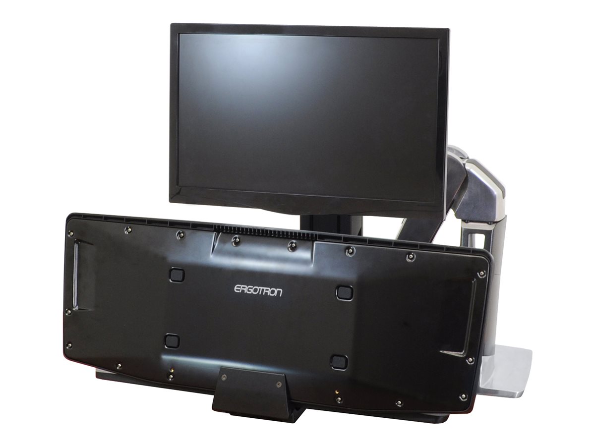 Ergotron WorkFit-A Single LD Workstation With Worksurface - nástavec na stůl - leštěný hliník, černá – foto 2