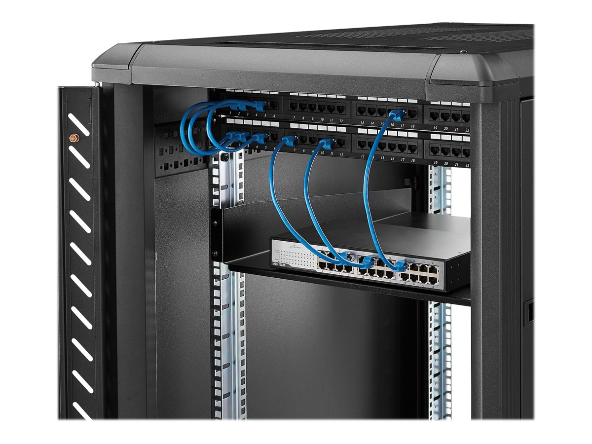StarTech.com 2U Fixed Server Rack Mount Shelf, 22in Deep Steel Universal Cantilever Tray for 19" AV/Data/Network Equipment Rack with Cage Nuts & Screws, 50lbs Weight Capacity, 22" Deep - 2U Network Rack Shelf (CABSHELF22) - police skříně - 2U – foto 2
