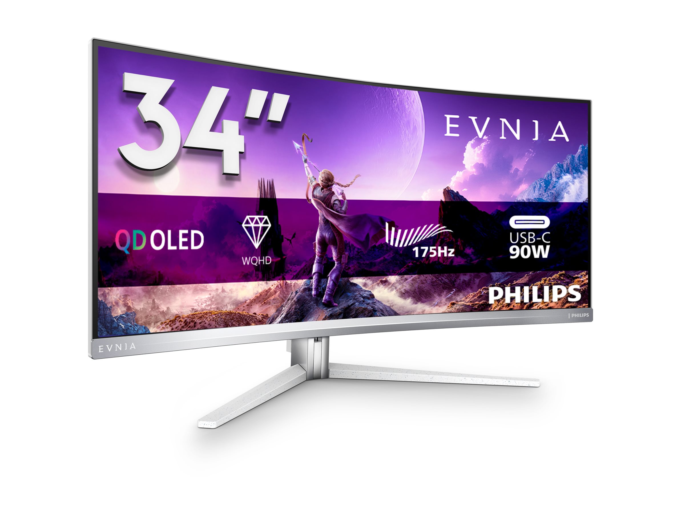 Philips Evnia 8000 34M2C8600 OLED monitor curved 34 Product shot Back 79000