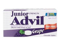 Advil Junior Strength Chewable Tablets - Dye-Free Grape - 40s