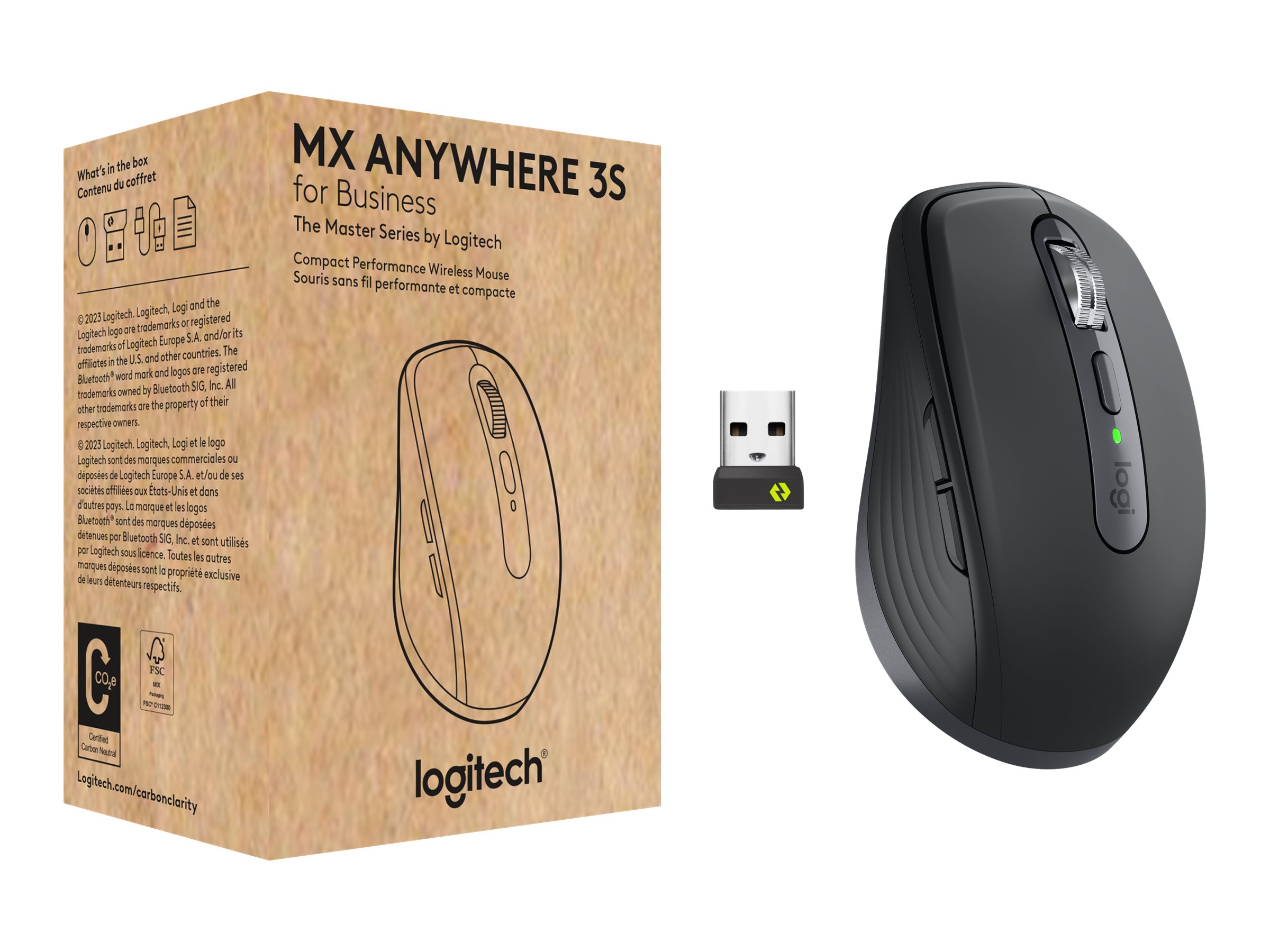 Logitech MX Anywhere 3S Wireless Bluetooth Fast Scrolling Mouse with  Programmable Buttons – Black - Micro Center
