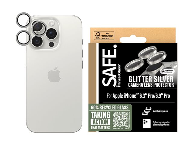 PanzerGlass SAFE Camera Apple iPhone 17 Pro/ 16 Pro/15 Pro/17 Pro Max/16 Pro Max/15 Pro Max třpytivě stříbrné HoOps – foto 4