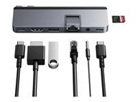 HyperDrive DUO Pro - docking station - USB-C x 2 - HDMI, USB4 - 1GbE