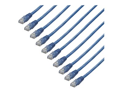 StarTech.com 3ft CAT6 Ethernet Cable, 10 Gigabit Molded RJ45 650MHz 100W PoE Patch Cord, CAT 6 10GbE UTP Network Cable with Strain Relief, Blue, Fluke Tested/UL Certified Wiring, 10 Pack