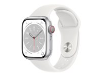 Apple Watch Series 8 (GPS  Cellular) 41 mm Sølv Hvid Smart ur