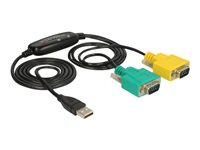 DeLOCK USB 2.0 / EIA-232 USB / serielkabel 1.5m Sort Grøn Gul