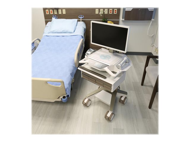 Ergotron CareFit Pro vozík - Electric Lift - pro LCD displej / klávesnice / myš / CPU - bílá, teplá šedá - kompatibilní s TAA – foto 13